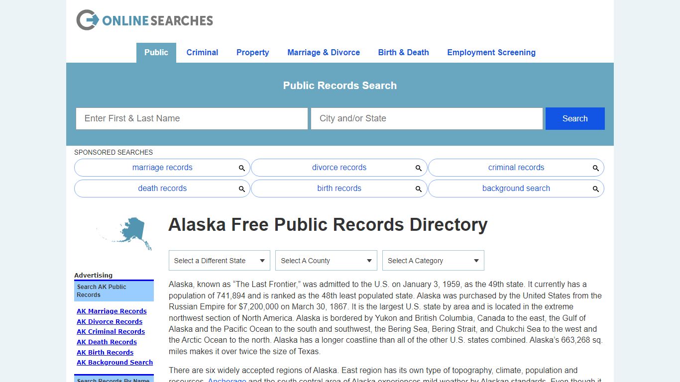 Alaska Public Records & Official Documents Directory